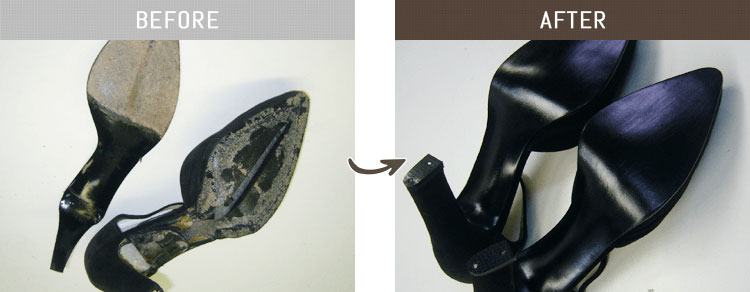 オールソール(靴底全体交換)のBEFORE/AFTER